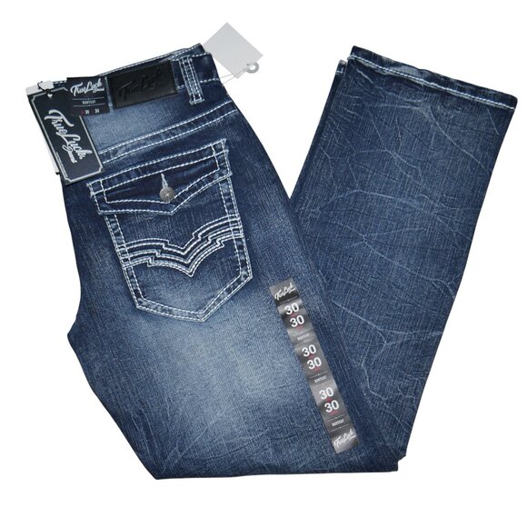 True Luck Men's Bootcut Jeans Actual Size 33x30 Tag 30x30 (Runs Big) NWT BKE - Picture 8 of 10